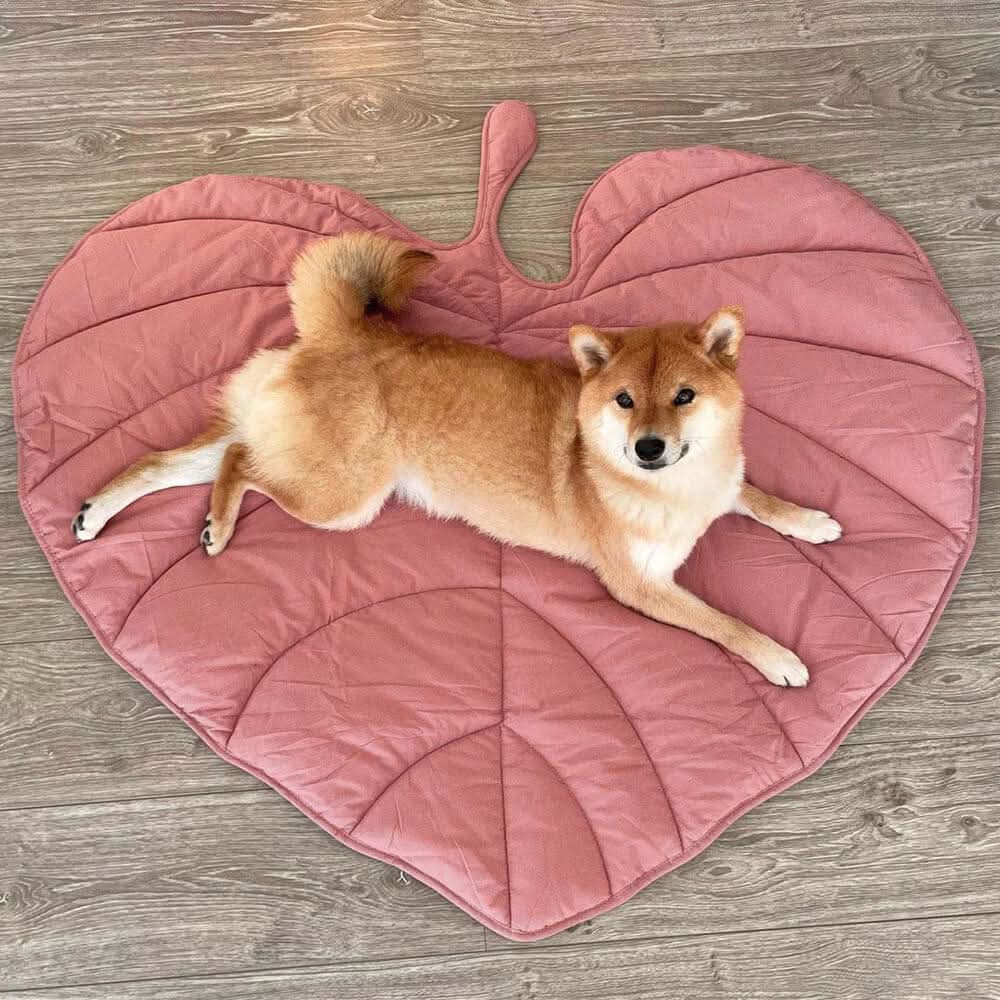 Leaf-Shaped Dog Bed – Cozy Cotton and Polyester Pet Bed
