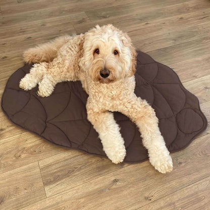 Leaf-Shaped Dog Bed – Cozy Cotton and Polyester Pet Bed – Pine Cone Brown
