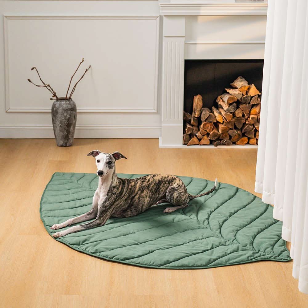 Leaf-Shaped Dog Bed – Cozy Cotton and Polyester Pet Bed – Veldesdoorn Green Superlarge
