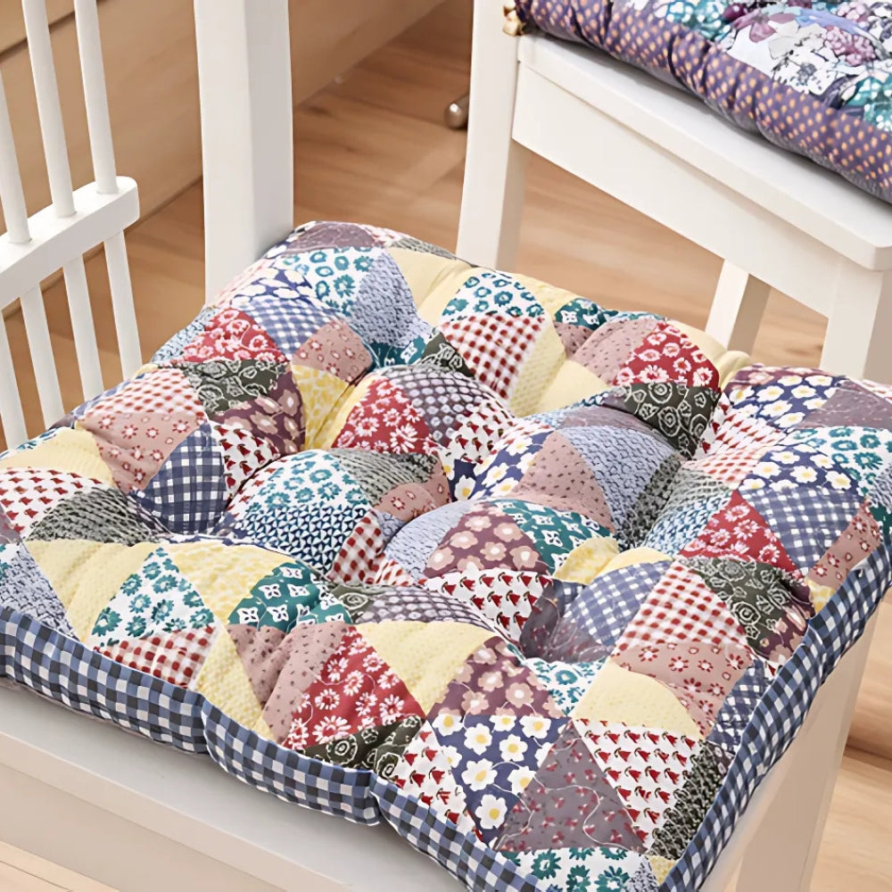 Vibrant Floral Comfort Seat Cushions – Vintage Quilt