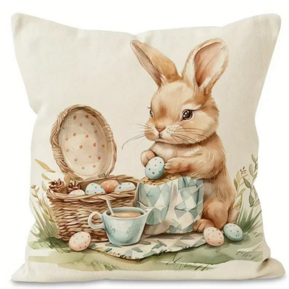 Charming Bunny Easter Throw Pillow Covers Set