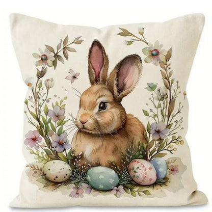 Charming Bunny Easter Throw Pillow Covers Set