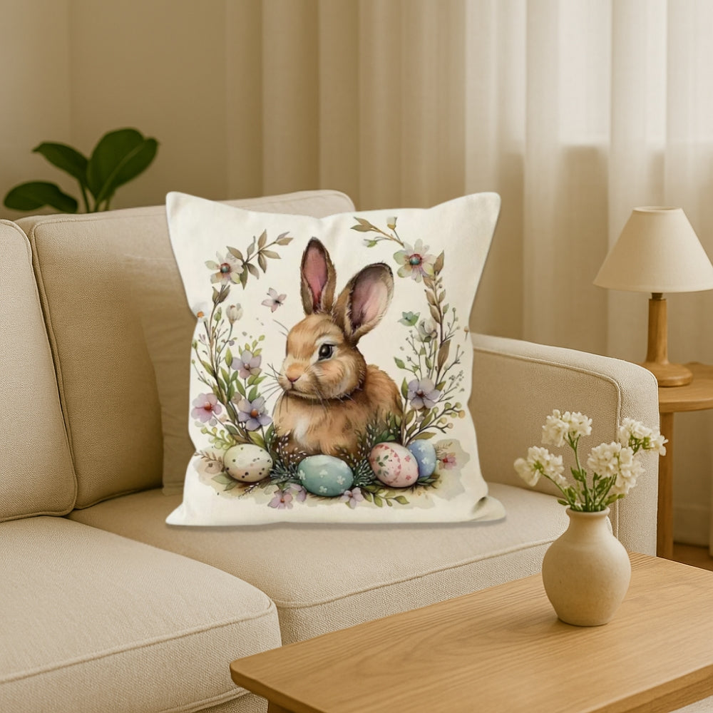 Charming Bunny Easter Throw Pillow Covers Set