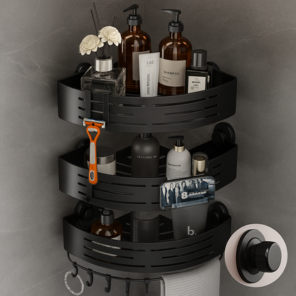 Triangular Shower Organizer – Midnight black