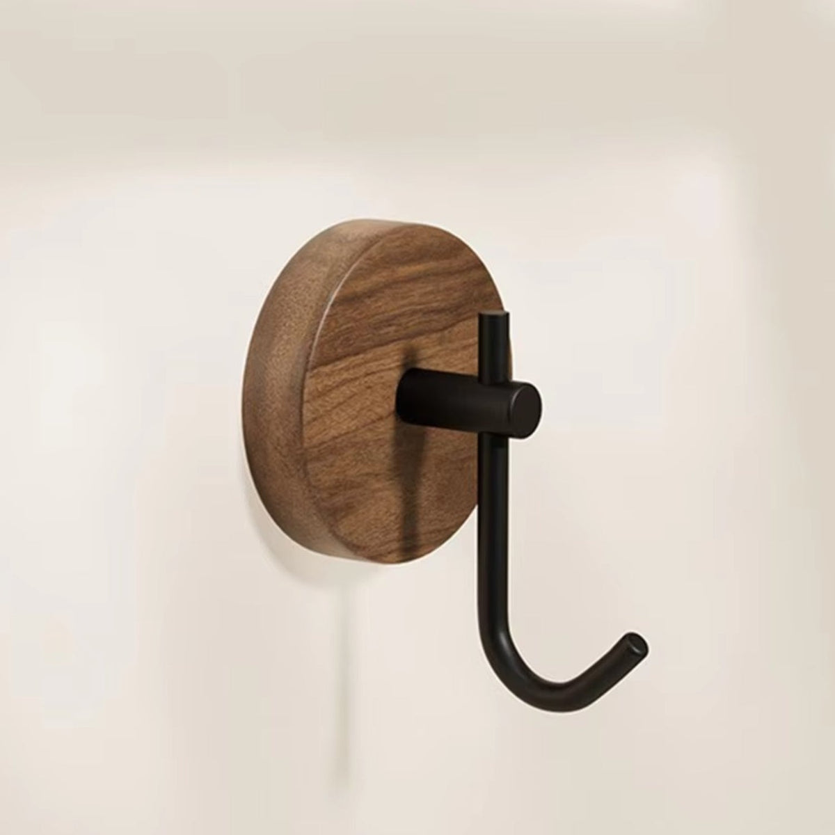 Sleek Adhesive Wooden Wall Hooks for Easy Organization – Ebony Hook