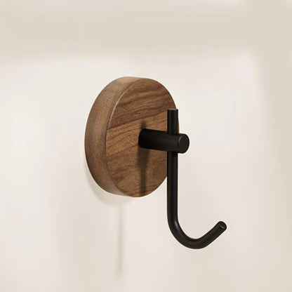 Sleek Adhesive Wooden Wall Hooks for Easy Organization – Ebony Hook