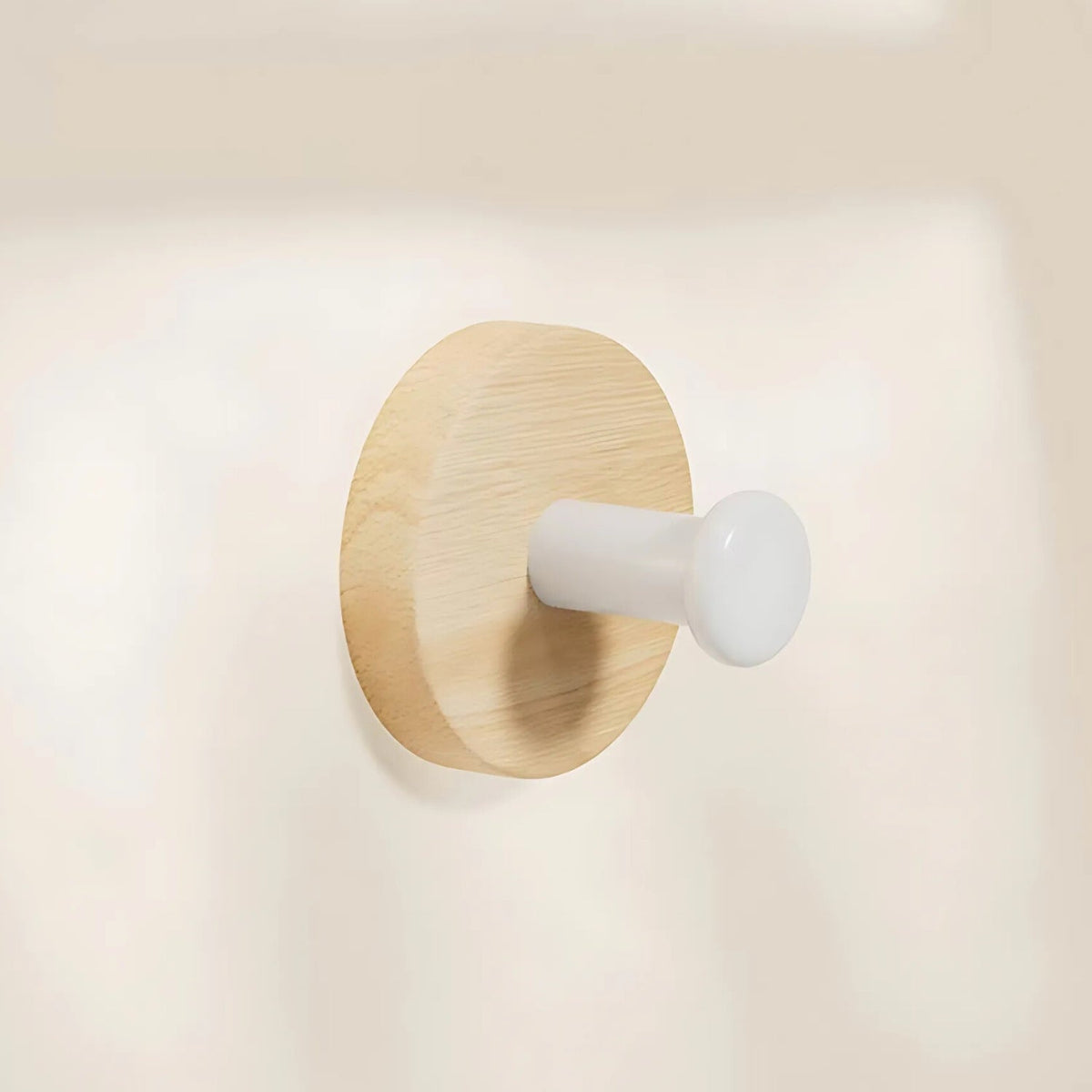 Sleek Adhesive Wooden Wall Hooks for Easy Organization – Maple Pin
