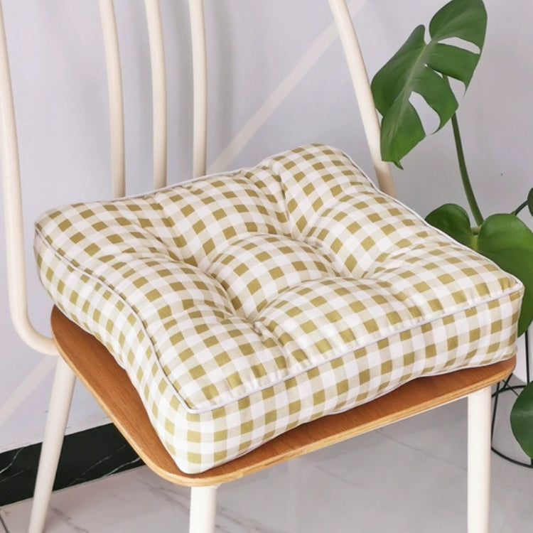 Vibrant Square Seat Cushion for Ultimate Comfort – Olive Check