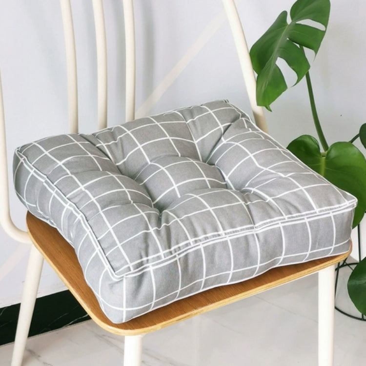 Vibrant Square Seat Cushion for Ultimate Comfort – Grey Grid