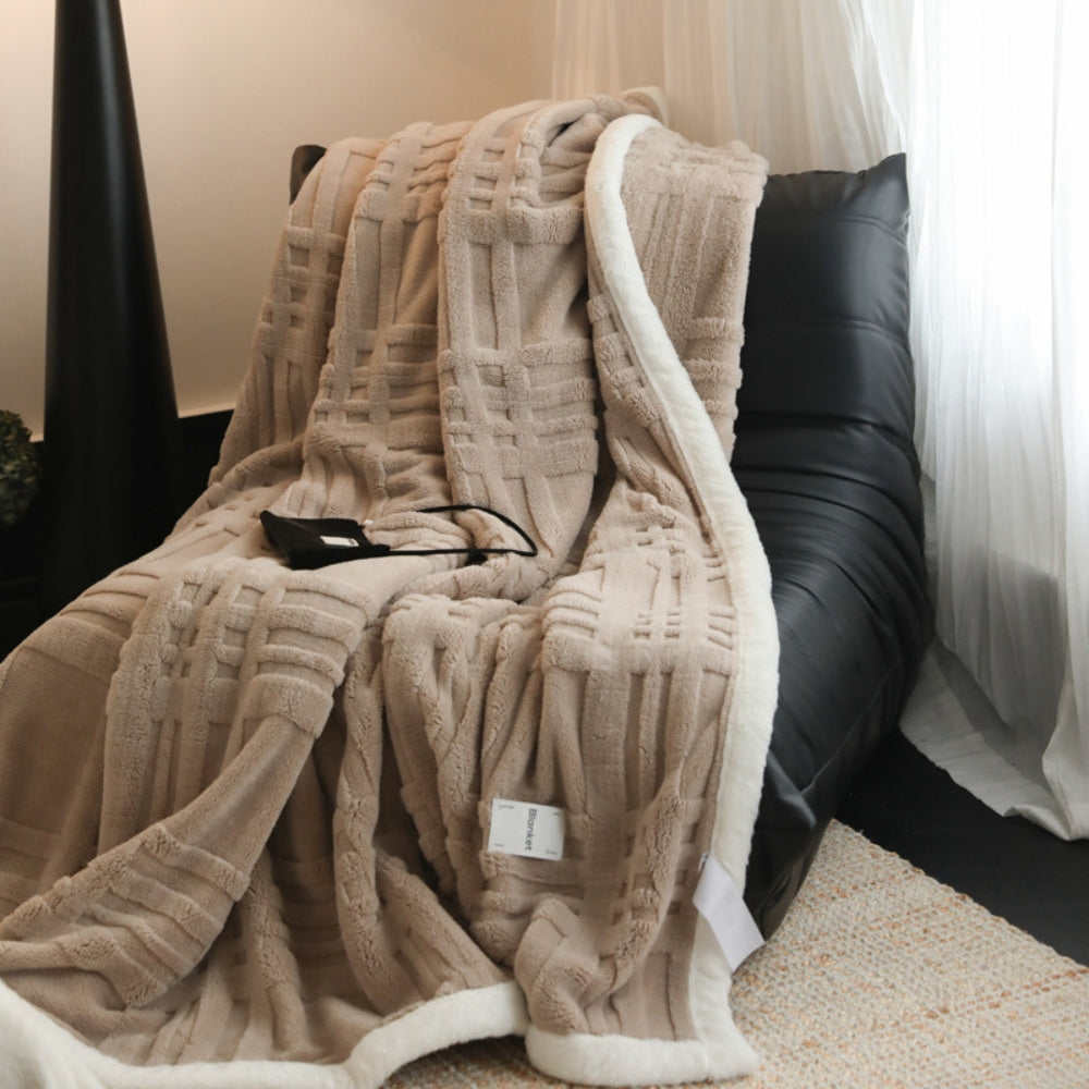LuxeTouch 3D Plush Winter Throw Blanket