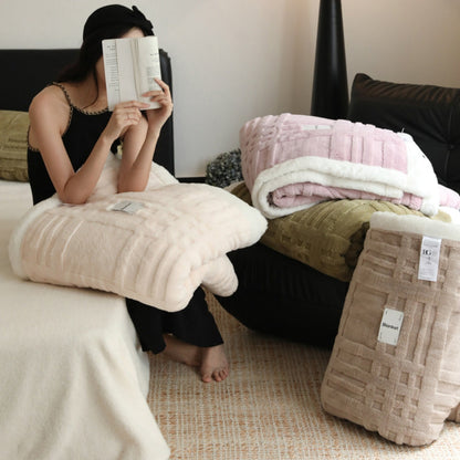 LuxeTouch 3D Plush Winter Throw Blanket