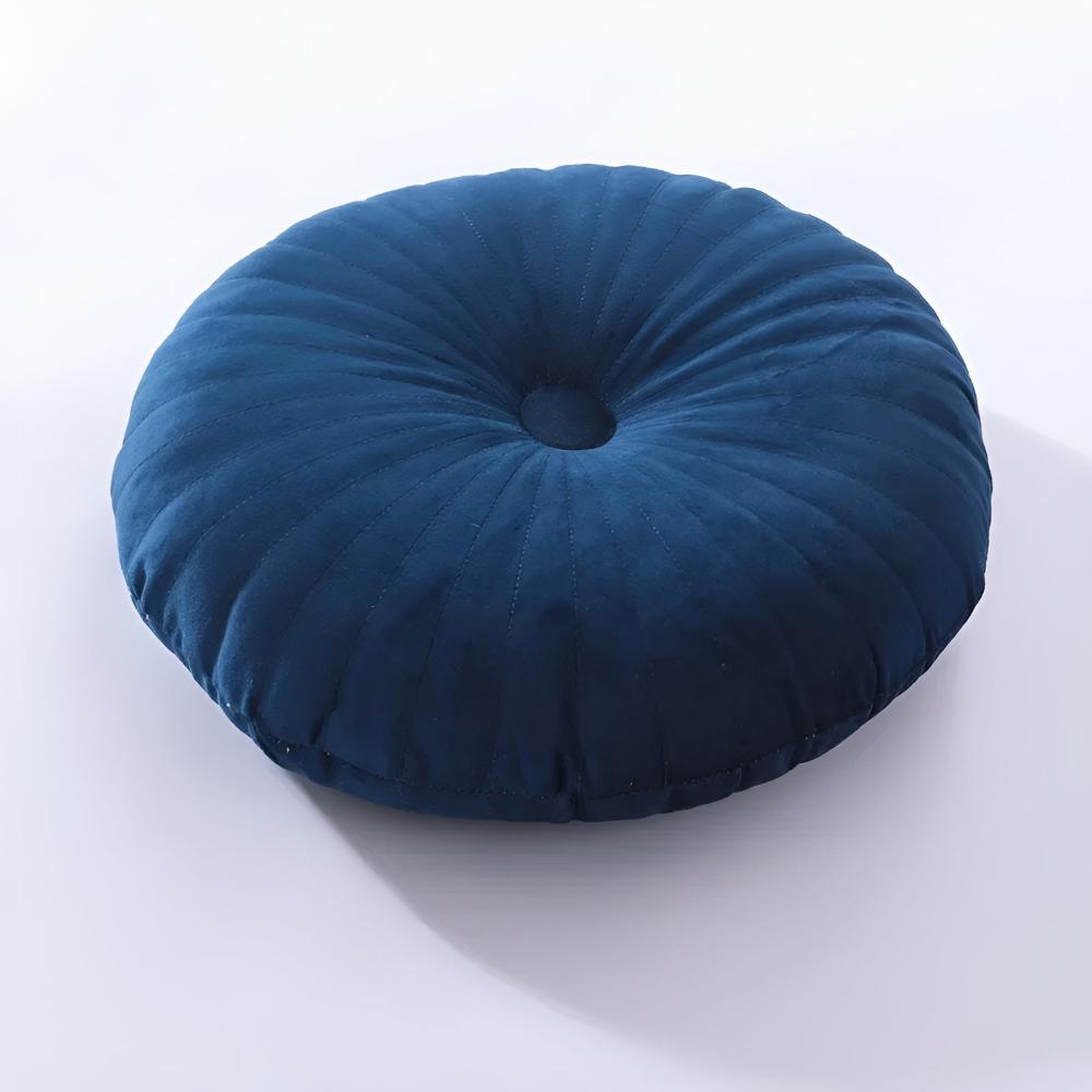 Whimsical Pumpkin-Shaped Cozy Cushion – Dark Blue