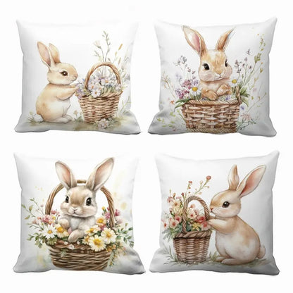 Charming Springtime Bunny Cushion Covers – Easter Whimsy