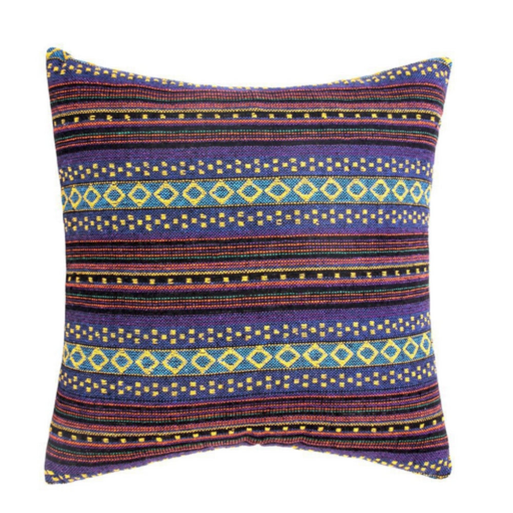 Artistic Geometric Throw Pillow Cover for Home Decor – Indigo Mosaic