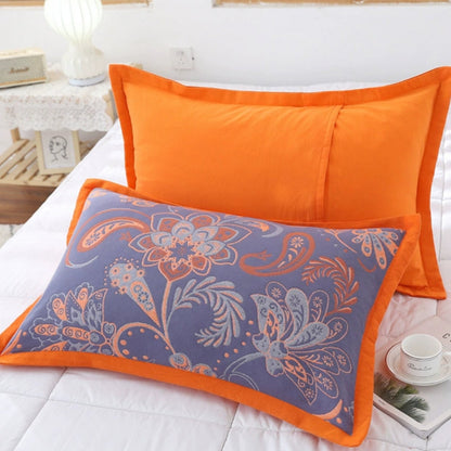 Charming Floral Design Cotton Pillowcases – Citrus Garden