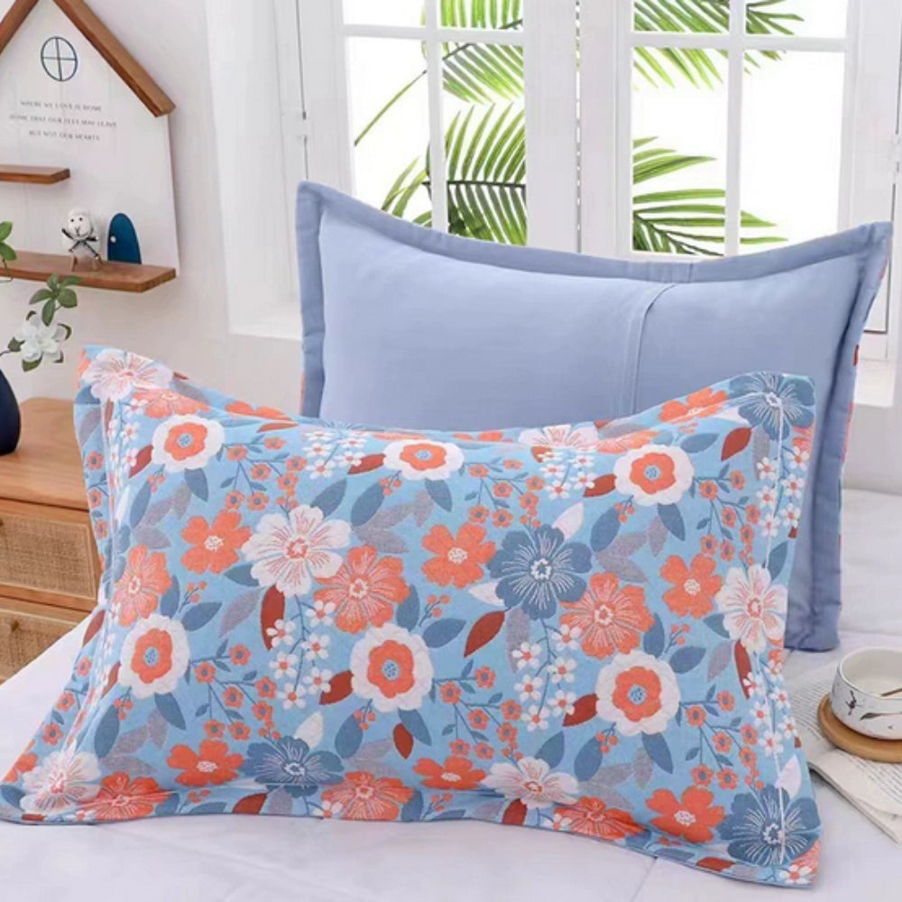 Charming Floral Design Cotton Pillowcases – Powder Bloom