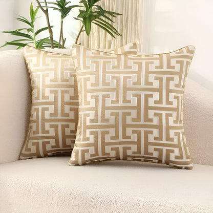Chic Modern Geometric Throw Pillow Cover – Khaki