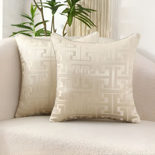 Chic Modern Geometric Throw Pillow Cover – Beige