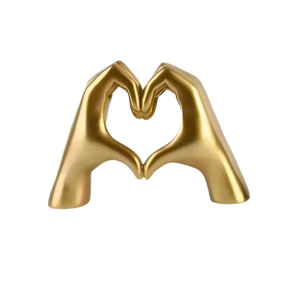 Charming Heartfelt Gesture Wall Art – Gold