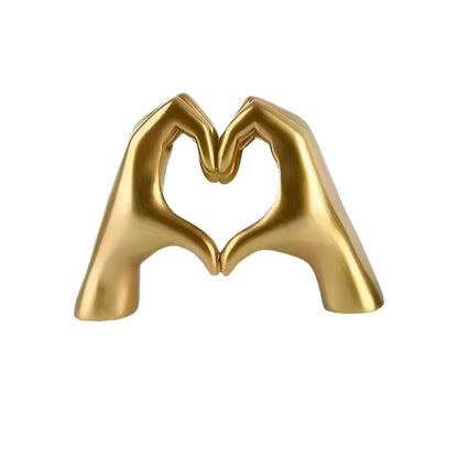 Charming Heartfelt Gesture Wall Art – Gold