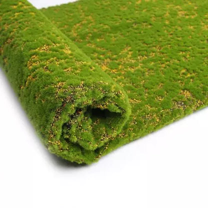 Simulation Artificial Turf Mat with Moss Grass Design – Yellow Dot