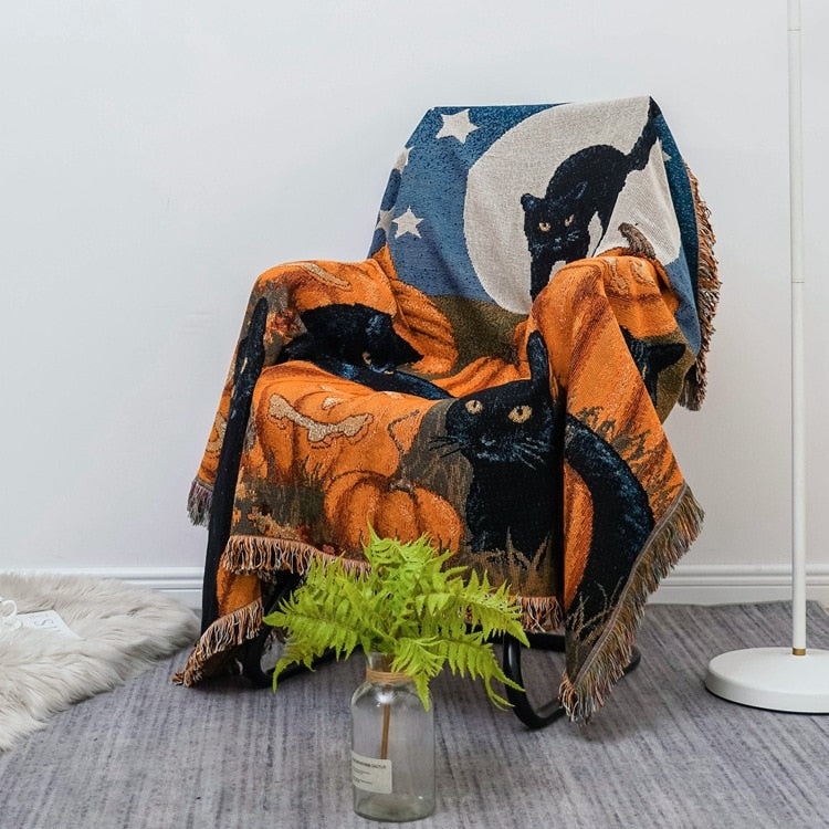 Vintage Style Pumpkin Sofa Throw Blanket Cover – 1