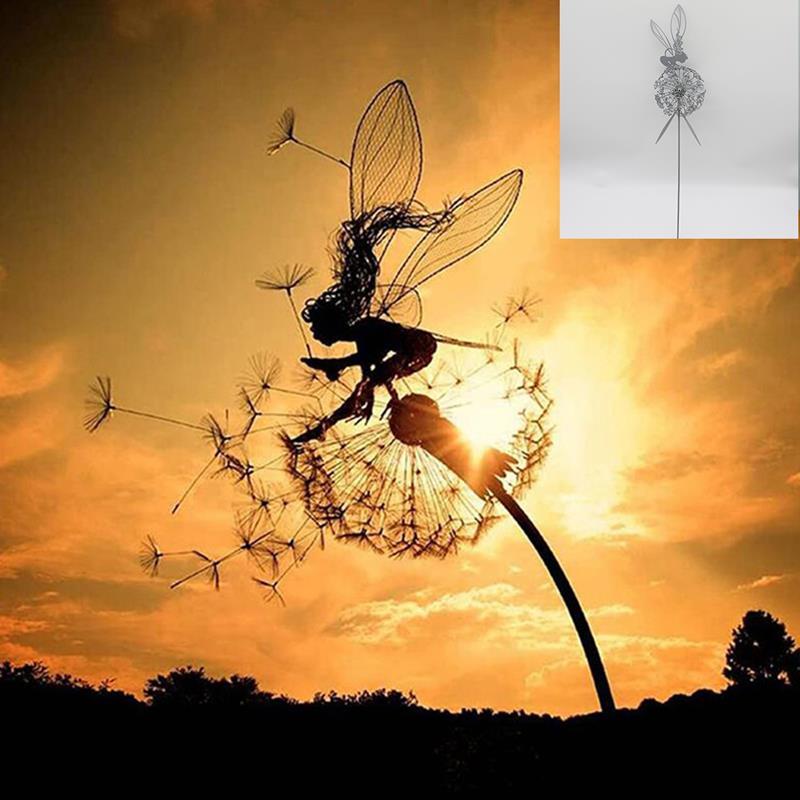 Outdoor Garden Sculpture of Fairies and Dandelions Dancing Together – SV Hurdle