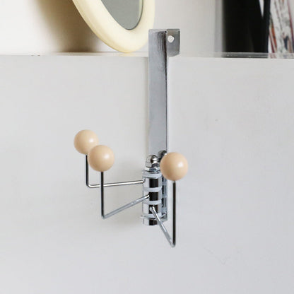 3-Arm Rotatable Over-the-Door Hook – Adjustable Hanger – Beige