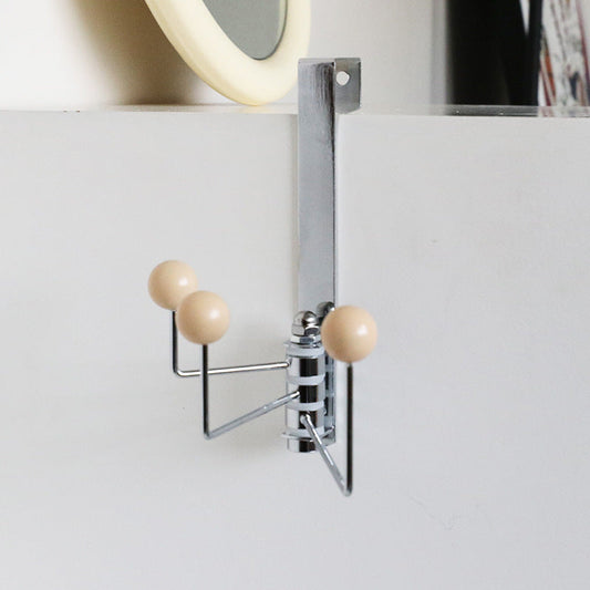 3-Arm Rotatable Over-the-Door Hook – Adjustable Hanger – Beige