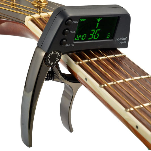 2-in-1 Practical String Clamp and Guitar Tuner – Black