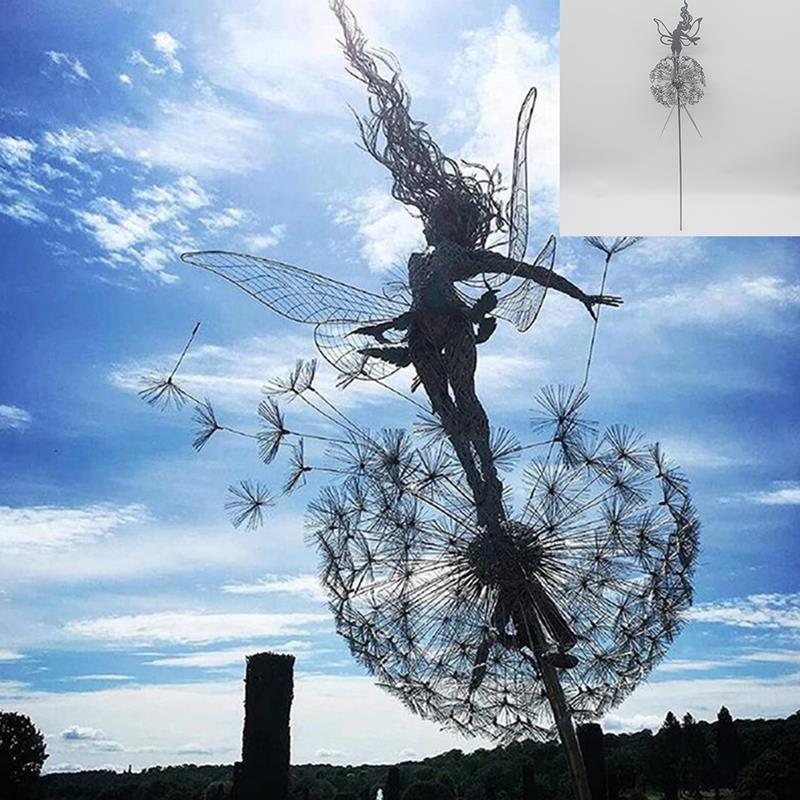 Outdoor Garden Sculpture of Fairies and Dandelions Dancing Together – SV Open Hands