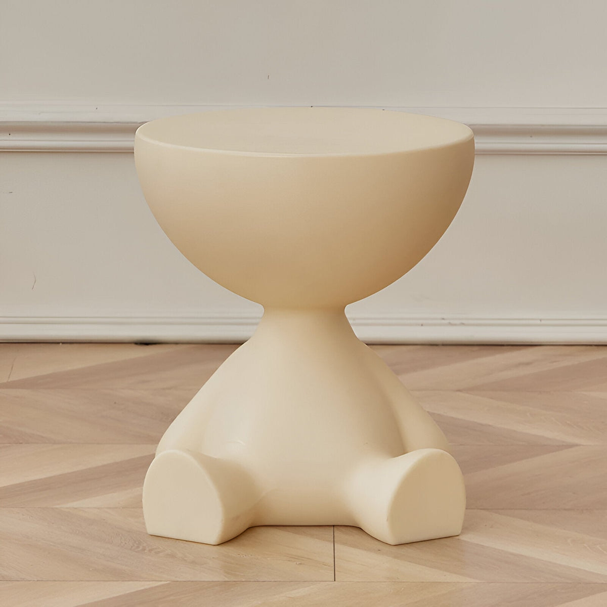 Round Coffee Table – Stylish Side Table for Living Room Decor – Cream