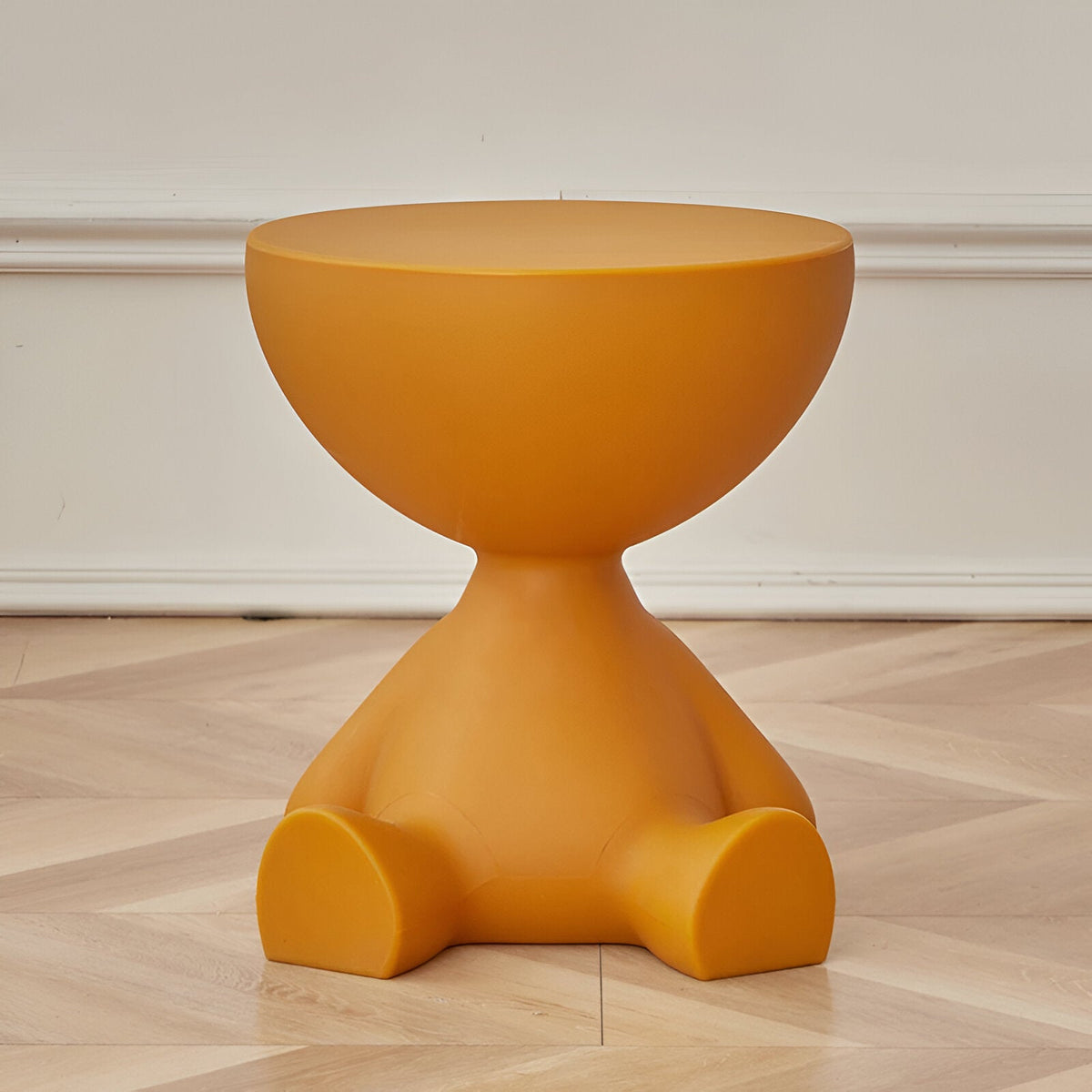 Round Coffee Table – Stylish Side Table for Living Room Decor – Orange