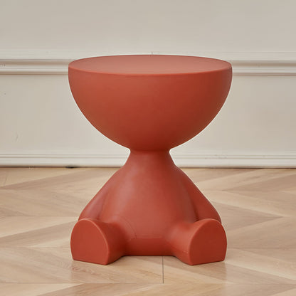 Round Coffee Table – Stylish Side Table for Living Room Decor – Red