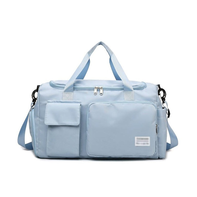 Sport Duffle Bag with Multiple Compartments and Shoe Section – Sky Blue