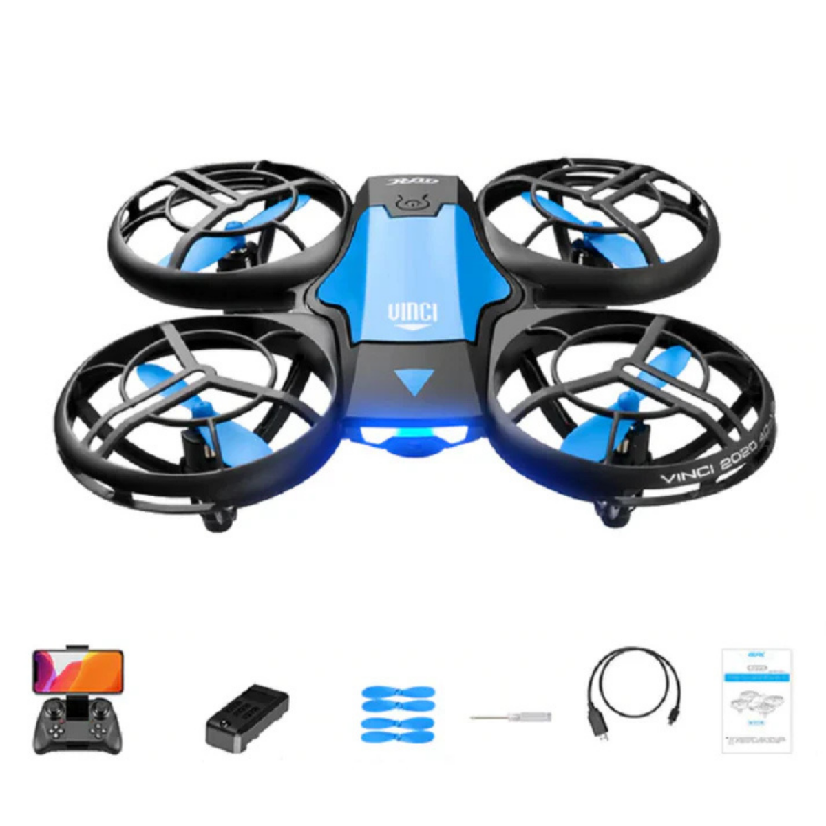 4K WiFi FPV Drone with HD Camera and Gimbal – Foldable Design – Blue
