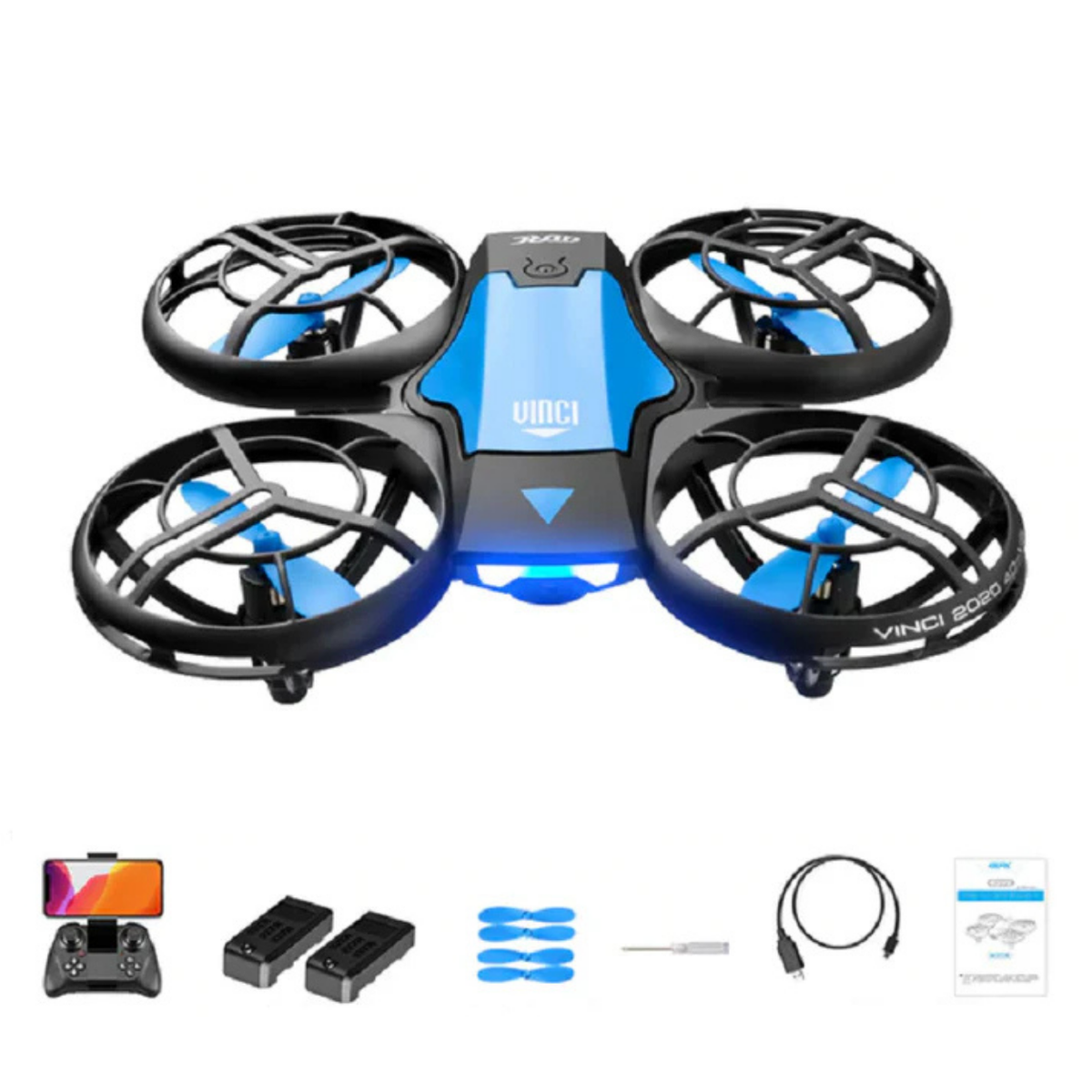 4K WiFi FPV Drone with HD Camera and Gimbal – Foldable Design – Blue