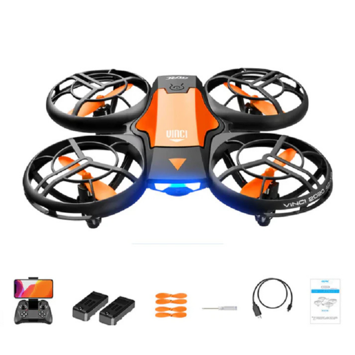 4K WiFi FPV Drone with HD Camera and Gimbal – Foldable Design – Orange