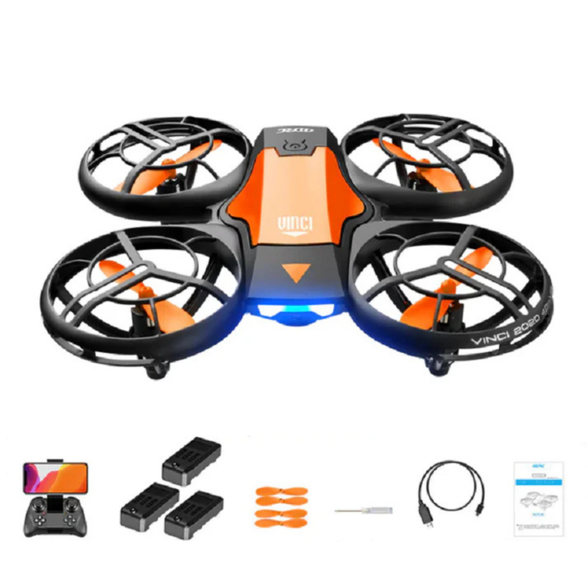 4K WiFi FPV Drone with HD Camera and Gimbal – Foldable Design – Orange