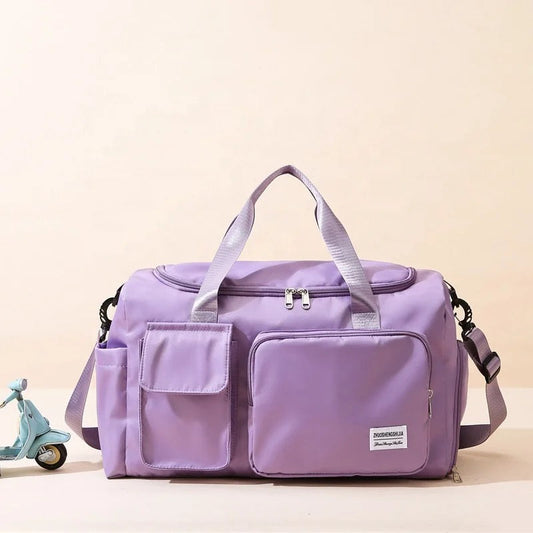 Sport Duffle Bag with Multiple Compartments and Shoe Section – Violet