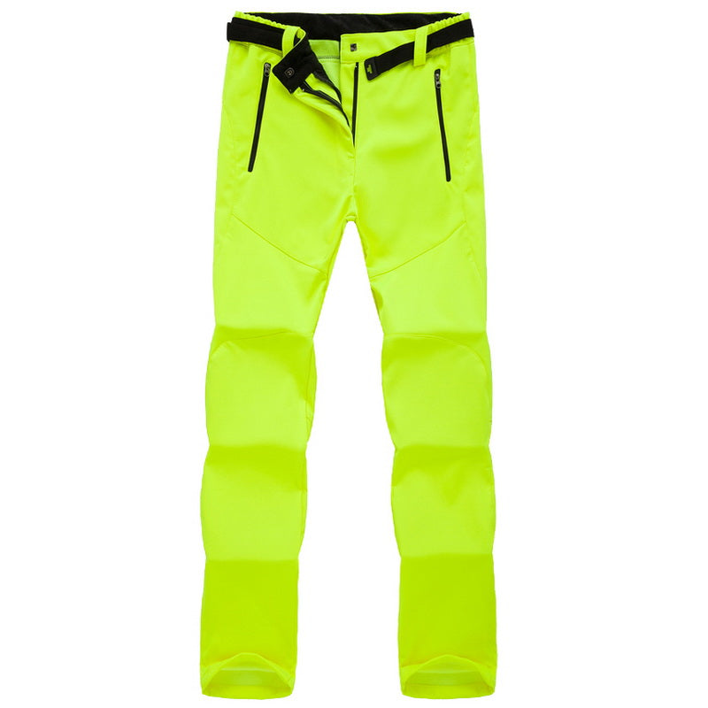 Thick Fleece Women's Outdoor Trousers – Fluorescent Green