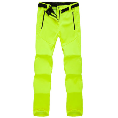 Thick Fleece Women's Outdoor Trousers – Fluorescent Green