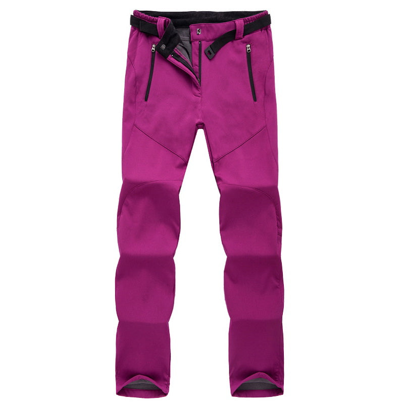 Thick Fleece Women's Outdoor Trousers – Fuchsia