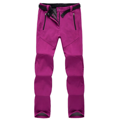 Thick Fleece Women's Outdoor Trousers – Fuchsia