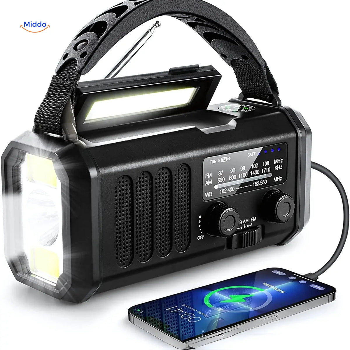 Multi-Function Solar Lamp | Flashlight, Reading Light, Compass & Solar Rechargeable for Adventures