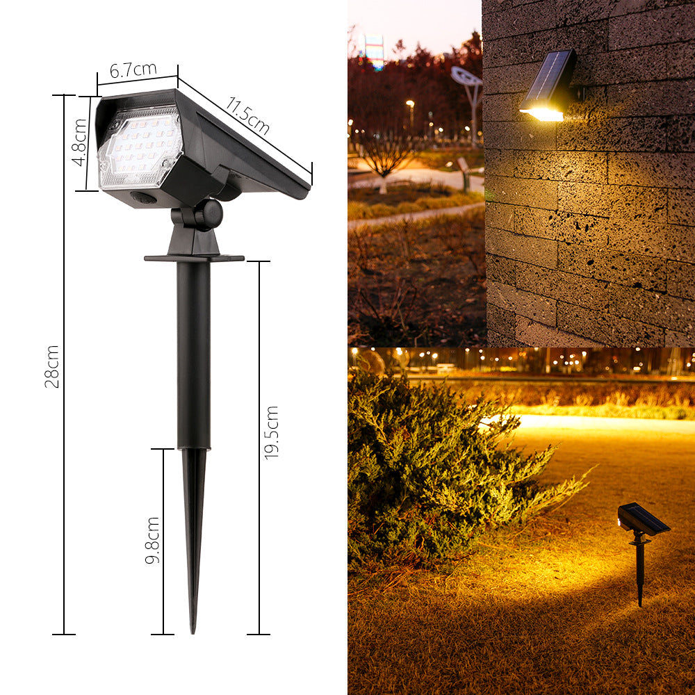 Solar-Powered LED Landscape Spotlight with Adjustable Stake – HP2406-24LED Spotlight (Warm White, 3-step)