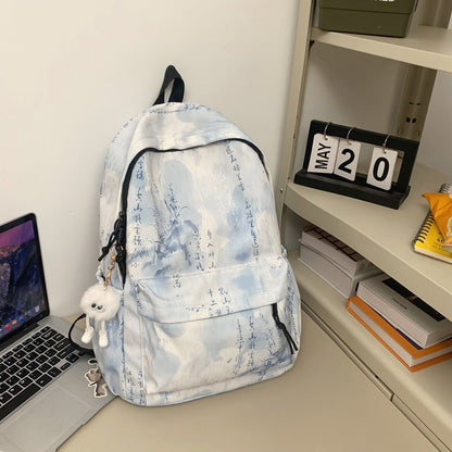 Backpack with Abstract Art Design – Gray