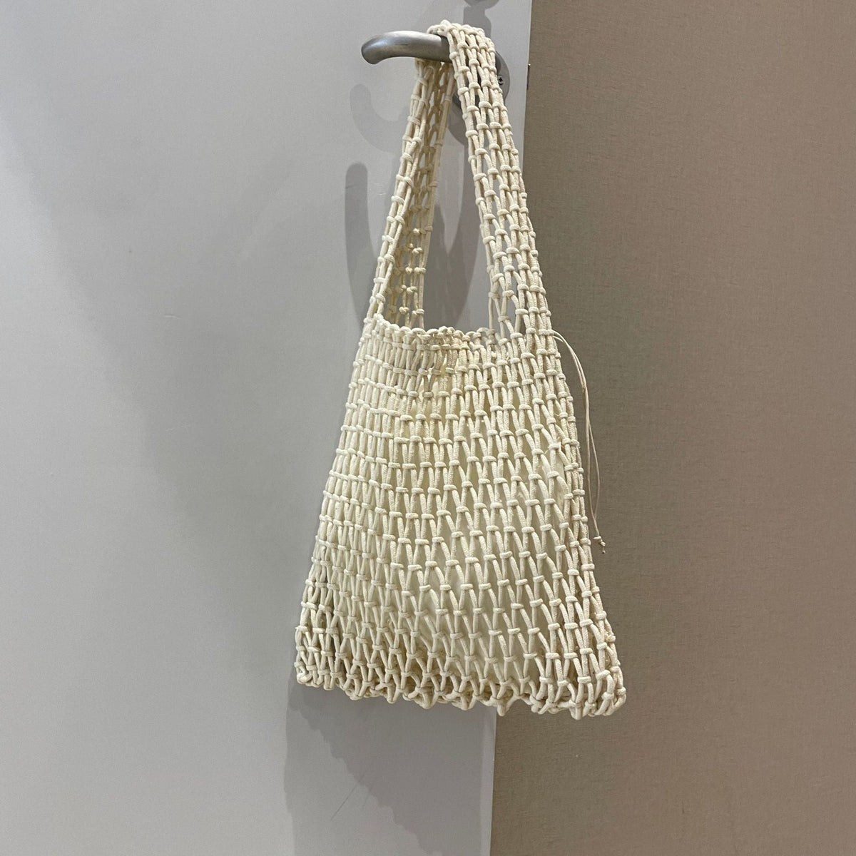 Lightweight Mesh Tote Bag – Beige