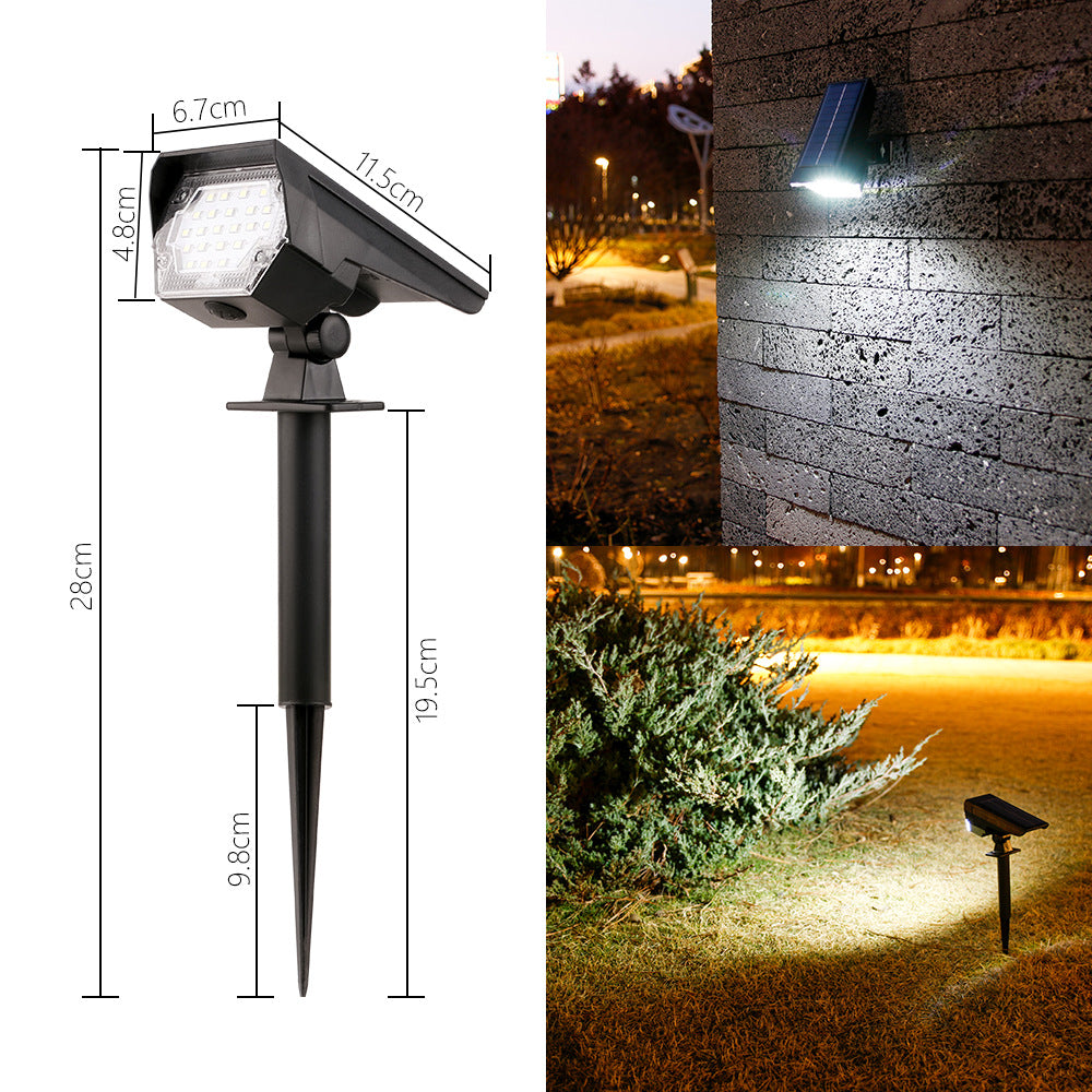 Solar-Powered LED Landscape Spotlight with Adjustable Stake – HP2406-24LED Spotlight (Cool White, 3-step)