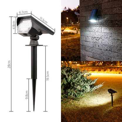Solar-Powered LED Landscape Spotlight with Adjustable Stake – HP2406-24LED Spotlight (Cool White, 3-step)